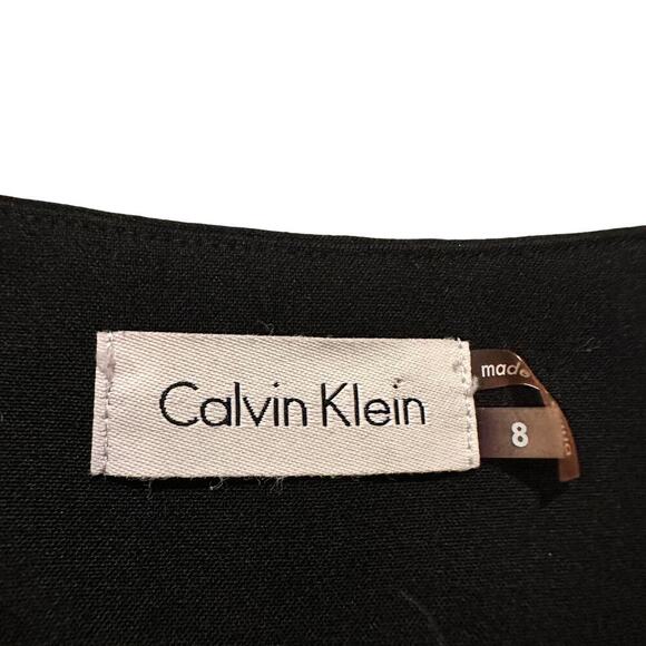 Calvin Klein Size 8 LBD Sleeveless Side Zip Mini Sheath Dress Black Career Work - Picture 6 of 11